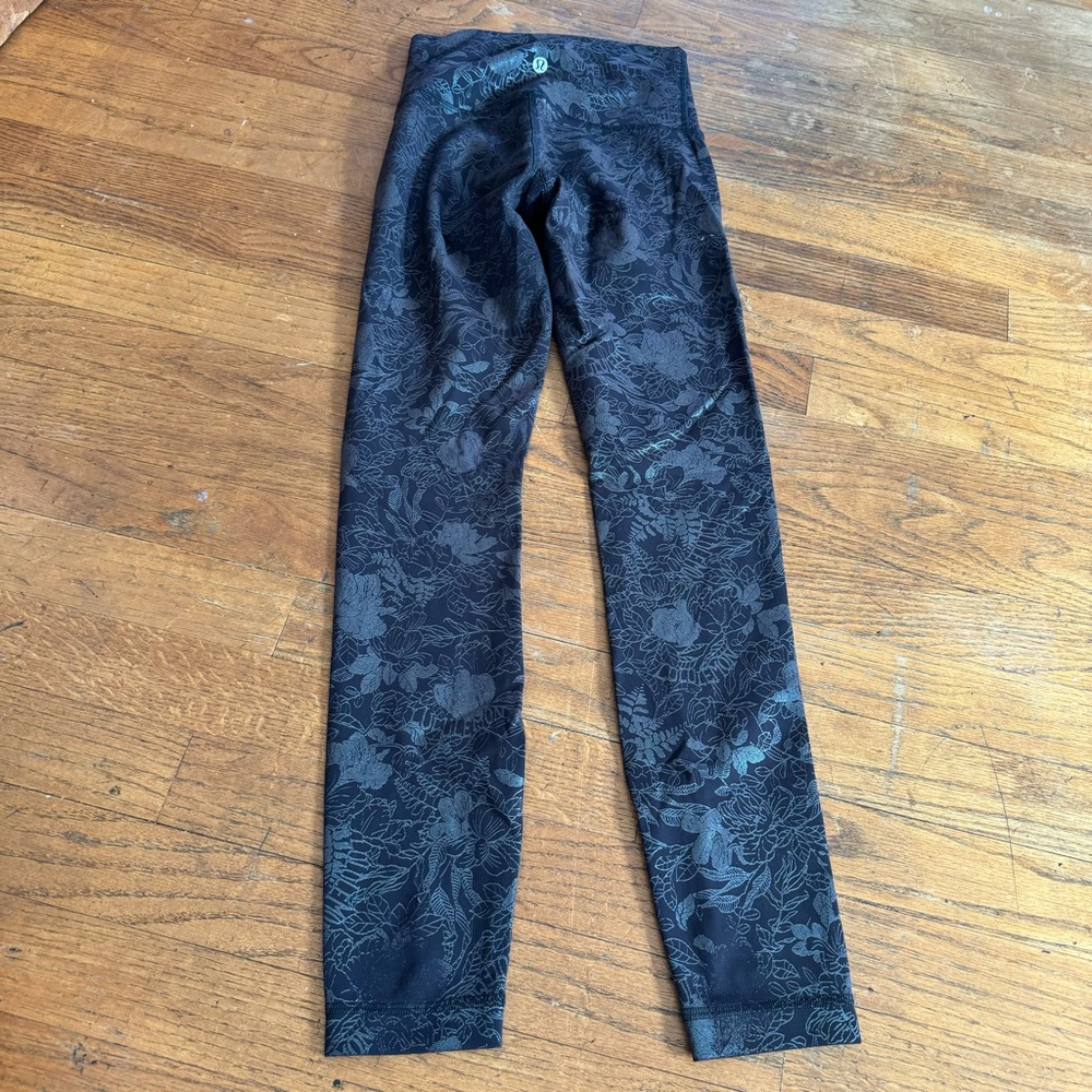 lululemon athletica Black Floral-Print Leggings